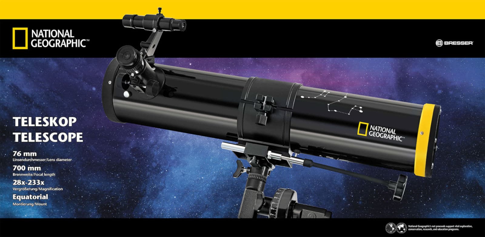 National Geographic 76/700 Newton Reflektor Teleskop med EQ Montering