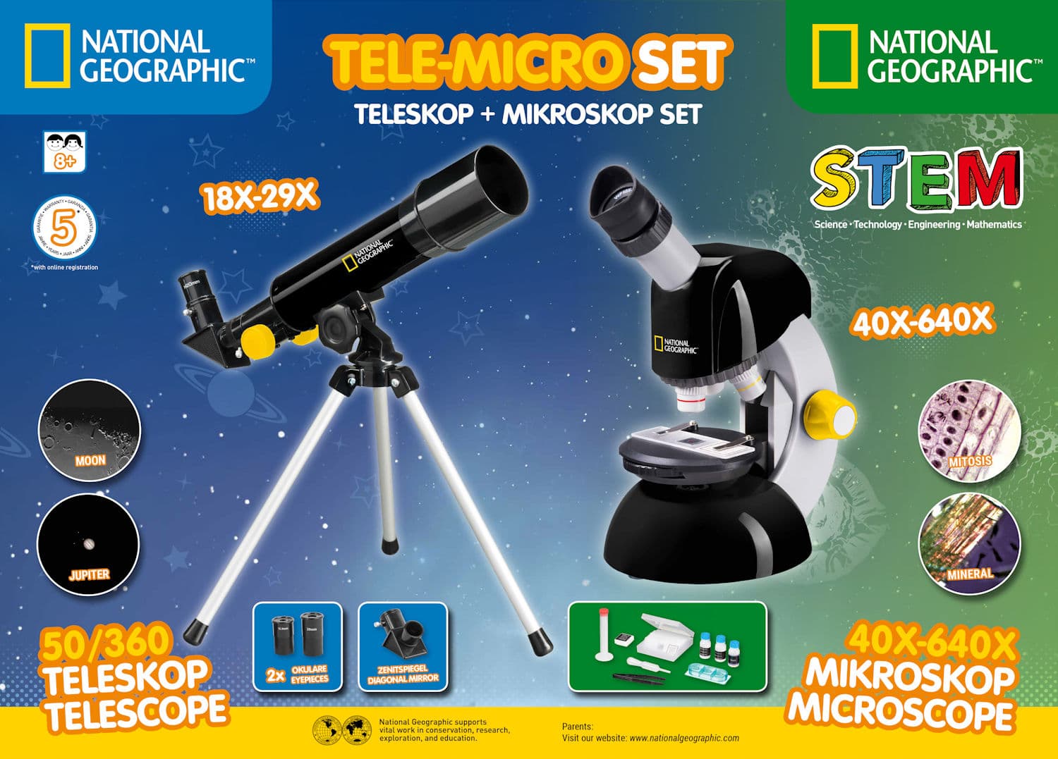 National Geographic Teleskop og Mikroskop Sett