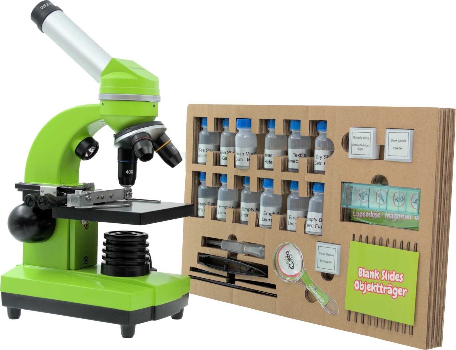 Bresser Biolux 40x-1600x SEL Mikroskop med Mekanisk objektbord og Specimen Sett