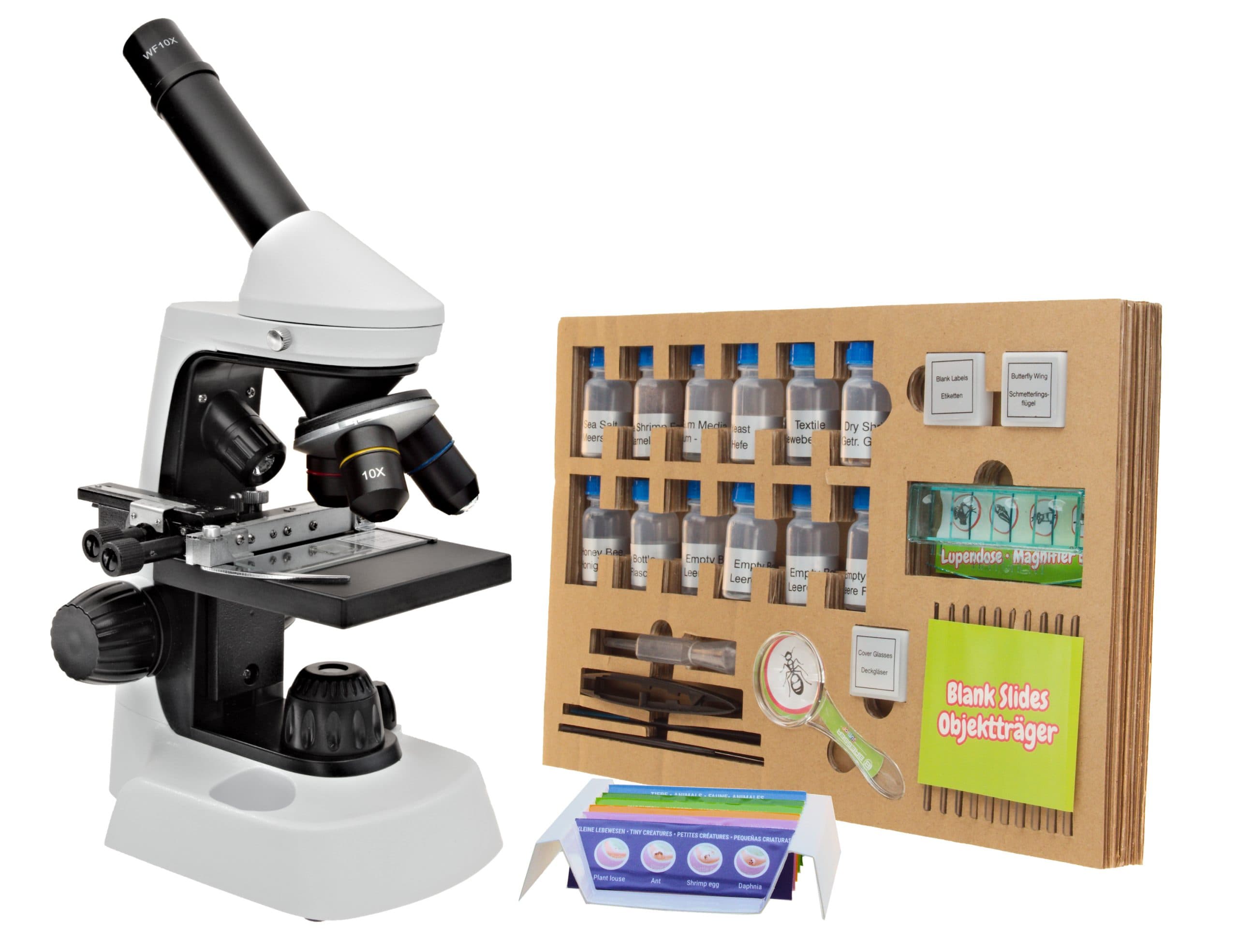 Bresser 40x-2000x Student Mikroskop med Specimen og Material Sett